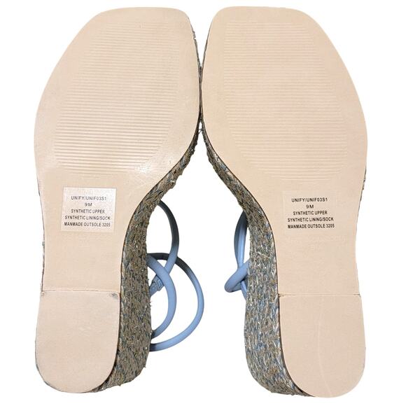 Steve Madden Women Unify Espadrille Wedge Strappy Sandal Size US 9M Light Blue - Picture 3 of 4